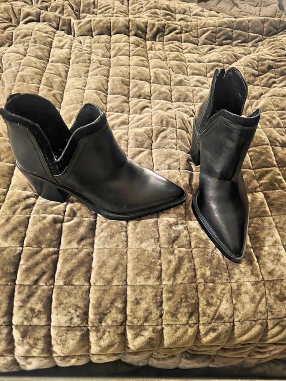 Vince Camuto Black Pointed Toe Ankle Boots